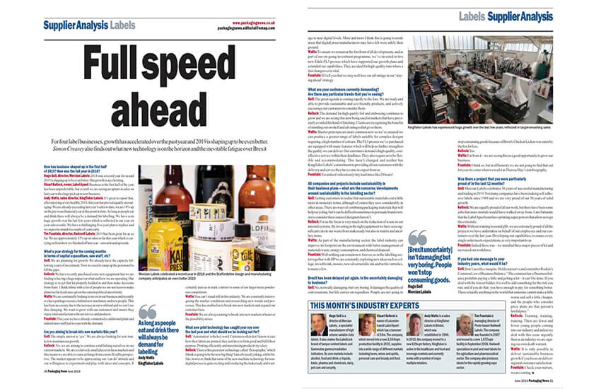 featured prominently in Packaging News in June